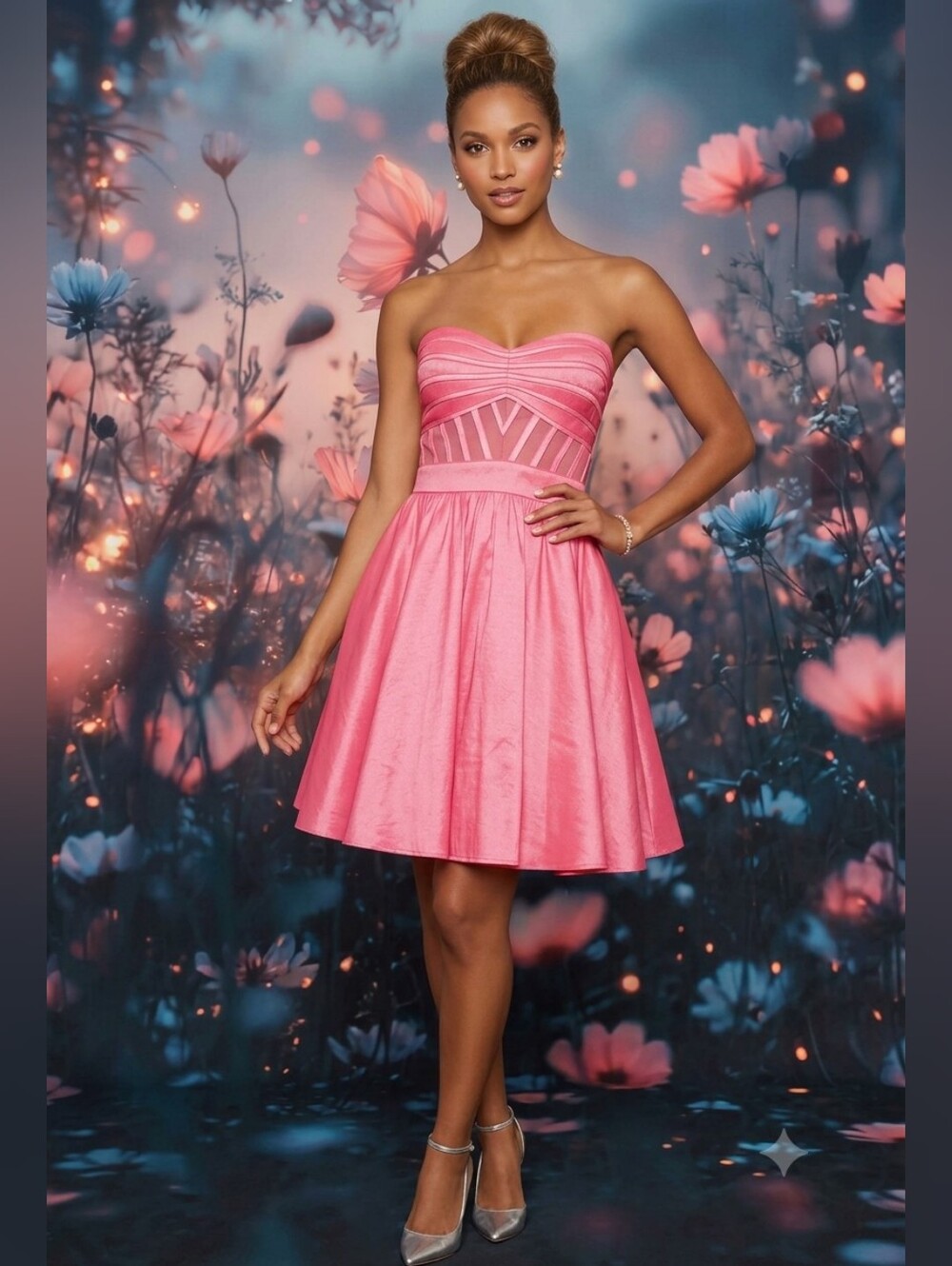 Aidan Mattox Strapless Pink Mini Dress
